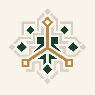 Abstract tile: gold lines radiating from a single point.